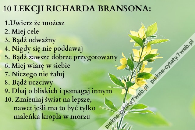 10 LEKCJI RICHARDA BRANSONA