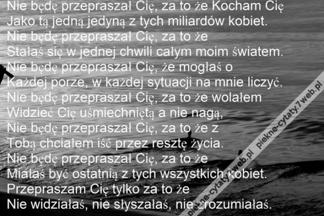 Nie będę przepraszał.