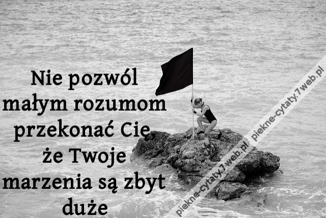 Nie pozwól małym rozumom przekonać Cię, że Twoje marzenia są zbyt duże