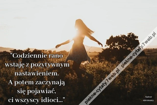 &quot;Codziennie rano wstaję z pozytywnym nastawieniem. A potem zaczynają się pojawiać, ci wszyscy idioci...&quot;