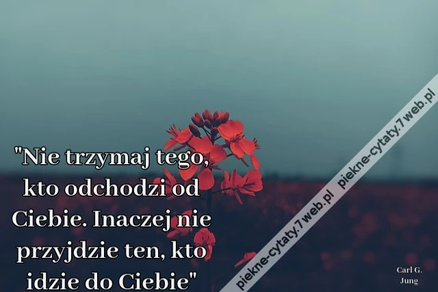 &quot;Nie trzymaj tego, kto odchodzi od Ciebie. Inaczej nie przyjdzie ten, kto idzie do Ciebie&quot;