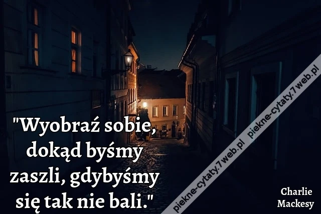 &quot;Wyobraź sobie, dokąd byśmy zaszli, gdybyśmy się tak nie bali.&quot;