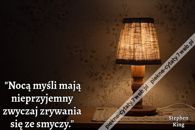 &quot;Nocą myśli mają nieprzyjemny zwyczaj zrywania się ze smyczy.&quot;