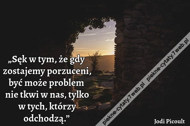 „Sęk w tym, że gdy zostajemy porzuceni, być może problem nie tkwi w nas, tylko w tych, którzy odchodzą.”