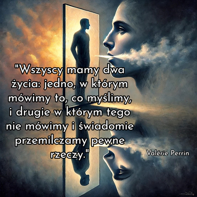 "Wszyscy mamy dwa życia: jedno, w którym mówimy to, co myślimy, i drugie w którym tego nie mówimy i świadomie przemilczamy pewne rzeczy."