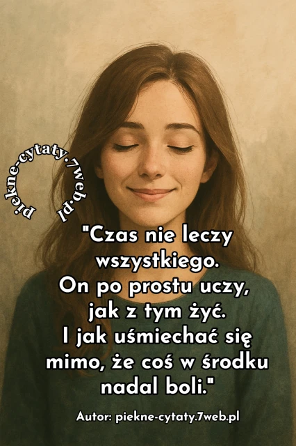 "Czas nie leczy wszystkiego. On po prostu uczy, jak z tym żyć. I jak uśmiechać się mimo, że w środku nadal boli"
